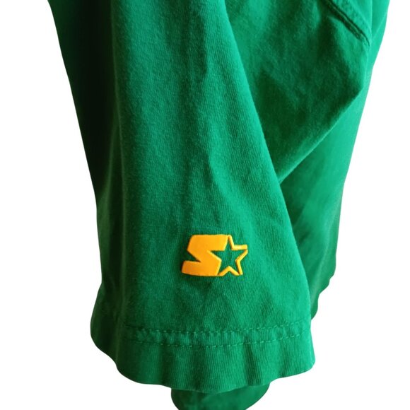 Vintage Men's T-shirt Small Y2K 00 Green Starter Baseball Pitcher Logo Graphic - Picture 9 of 11